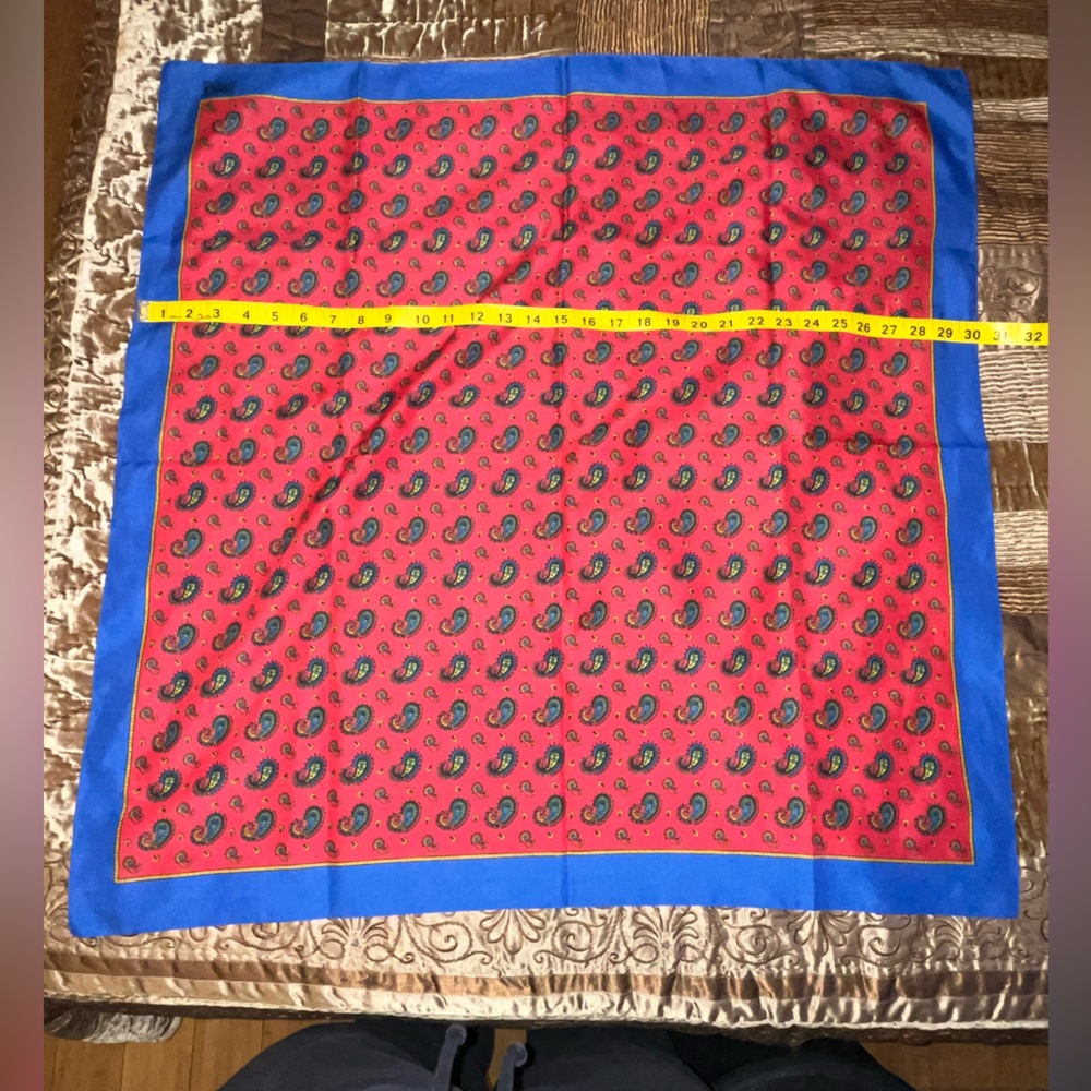 VTG Forenza Blue and Red Scarf with Paisley Design